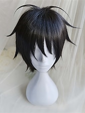 economico Parrucche di Coppia-scimmia in un unico pezzo d. rufy parrucche anime di alta qualità one piece scimmia d. Parrucca cosplay nera corta di Rufy, parrucche sintetiche resistenti al calore