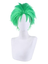 economico Parrucche di Coppia-un pezzo roronoa zoro parrucche breve roronoa zoro un pezzo parrucche verde cosplay capelli sintetici anime del partito sintetico di halloween