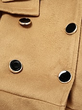 preiswerte Wintermäntel-Damen Mantel Freizeitjacke Täglich Valentinstag Winter Herbst Frühling Lang Mantel Regular Fit warm halten Klassisch &amp; Zeitlos Elegant und luxuriös Jacken Langarm Feste Farbe Mit Gürtel Kamel Rote
