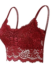 cheap Bras-Women&#039;s Lace Bras Sheer Bras 3/4 Cup V Neck Push Up Lace Pure Color Pull-On Closure Date Valentine&#039;s Day Casual Daily Nylon Sexy 1PC White Black / Bras &amp; Bralettes / 1 PC Home Outfits