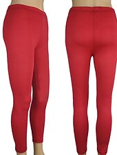abordables Leggings unis-collants de mode pour femmes leggings pantalons pleine longueur week-end décontracté extensible uni contrôle du ventre bout à bout maigre rose rouge 2xl