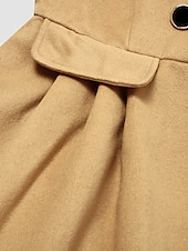 preiswerte Wintermäntel-Damen Mantel Freizeitjacke Täglich Valentinstag Winter Herbst Frühling Lang Mantel Regular Fit warm halten Klassisch &amp; Zeitlos Elegant und luxuriös Jacken Langarm Feste Farbe Mit Gürtel Kamel Rote