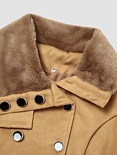 preiswerte Wintermäntel-Damen Mantel Freizeitjacke Täglich Valentinstag Winter Herbst Frühling Lang Mantel Regular Fit warm halten Klassisch &amp; Zeitlos Elegant und luxuriös Jacken Langarm Feste Farbe Mit Gürtel Kamel Rote