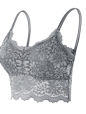 cheap Bras-Women&#039;s Lace Bras Sheer Bras 3/4 Cup V Neck Push Up Lace Pure Color Pull-On Closure Date Valentine&#039;s Day Casual Daily Nylon Sexy 1PC White Black / Bras &amp; Bralettes / 1 PC Home Outfits
