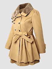preiswerte Wintermäntel-Damen Mantel Freizeitjacke Täglich Valentinstag Winter Herbst Frühling Lang Mantel Regular Fit warm halten Klassisch &amp; Zeitlos Elegant und luxuriös Jacken Langarm Feste Farbe Mit Gürtel Kamel Rote