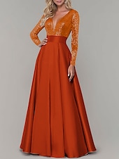 levne růžová-A-line večerní šaty elegantní šaty pro ples narozeniny dlouhá délka dlouhý rukáv V výstřih na podzim svatební host satén s plisováním a flitry 2025