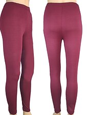 abordables Leggings unis-collants de mode pour femmes leggings pantalons pleine longueur week-end décontracté extensible uni contrôle du ventre bout à bout maigre rose rouge 2xl