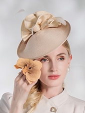 Недорогие Фасцинаторы-шляпа дерби в стиле Кентукки, элегантные пасторальные повязки на голову из абаки с рюшами/вечерний/чаепитие/головной убор с чашкой Мельбурна