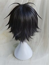 economico Parrucche di Coppia-scimmia in un unico pezzo d. rufy parrucche anime di alta qualità one piece scimmia d. Parrucca cosplay nera corta di Rufy, parrucche sintetiche resistenti al calore