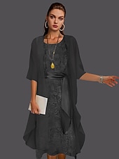 voordelige moeders wikkels-Effen Sjaals Jas Jacket Vrouwen Wrap Moeder's Bruiloft Gast Wraps Dames Elegante Halve Mouw Chiffon Wraps Met Effen Kleur Voor Avondfeest Lente  Herfst dress to impress
