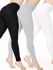 abordables Leggings unis-collants de mode pour femmes leggings pantalons pleine longueur week-end décontracté extensible uni contrôle du ventre bout à bout maigre rose rouge 2xl