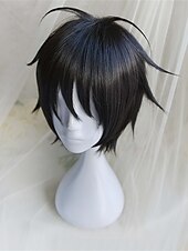 economico Parrucche di Coppia-scimmia in un unico pezzo d. rufy parrucche anime di alta qualità one piece scimmia d. Parrucca cosplay nera corta di Rufy, parrucche sintetiche resistenti al calore