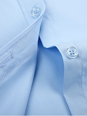 preiswerte Businesshemden für Herren-Herren Oberhemd Hemden mit französischen Manschetten Kragenhemd Knopfhemd Wellen Hochzeit Arbeit Schwarz Weiß Rosa Marineblau Langarm Umlegekragen Ganzjährig Bekleidung Button-Down