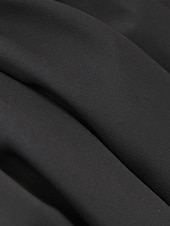 abordables NOIR-Robe de soirée A-Line robe empire noire invité de mariage longueur de sol manches longues col en V chiffon dos en V avec fente robe de masquerade couleur pure pour impressionner 2025