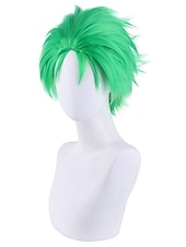 economico Parrucche di Coppia-un pezzo roronoa zoro parrucche breve roronoa zoro un pezzo parrucche verde cosplay capelli sintetici anime del partito sintetico di halloween