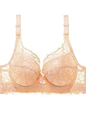 baratos Sutiãs &amp; Bralettes-sutiãs de renda femininos sutiãs acolchoados sutiãs com aro alças removíveis 3/4 xícara decote em v respirável push up renda cor pura gancho&amp;amp;data do olho dia dos namorados casual diário sexy 1