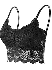 cheap Bras-Women&#039;s Lace Bras Sheer Bras 3/4 Cup V Neck Push Up Lace Pure Color Pull-On Closure Date Valentine&#039;s Day Casual Daily Nylon Sexy 1PC White Black / Bras &amp; Bralettes / 1 PC Home Outfits