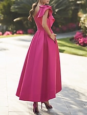 economico Abiti da cocktail-Abiti da cocktail A-line da spiaggia abito elegante prom compleanno asimmetrico senza maniche una spalla autunno invitato matrimonio tessuto elasticizzato con ruches abiti a colori puri