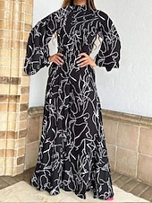billiga formella jumpsuits-Dam Vanligt Jumpsuits Streetwear Blommig Långärmad Hög krage Ficka Mönster Dagligen Helgdag Normal Svart Vit Rodnande Rosa Höst