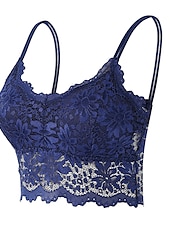cheap Bras-Women&#039;s Lace Bras Sheer Bras 3/4 Cup V Neck Push Up Lace Pure Color Pull-On Closure Date Valentine&#039;s Day Casual Daily Nylon Sexy 1PC White Black / Bras &amp; Bralettes / 1 PC Home Outfits