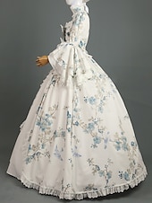 economico Vestiti-Rococò Barocco Vittoriano Lunghezza al pavimento Vestito Abito da Ballo Manica del polsino svasato Principessa Sposa Abito da ballo Costume Halloween Carnevale Mascherata Matrimonio Performance