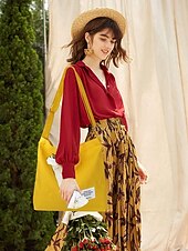 cheap Handbag &amp; Totes-Women&#039;s Canvas Shoulder Bag – Minimalist Adjustable Crossbody Tote for Casual, Travel, and Everyday Use