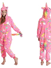 cheap Animal Costume-Kigurumi Pajamas Fancy Costume Onesie Costume Animal Unicorn Cartoon Warm Comfy Kid's Unisex Boys and Girls Christmas Halloween Carnival Party Performance Homewear Dress Up