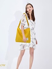cheap Handbag &amp; Totes-Women&#039;s Canvas Shoulder Bag – Minimalist Adjustable Crossbody Tote for Casual, Travel, and Everyday Use