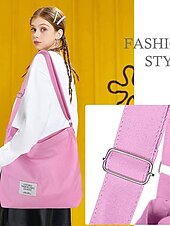 cheap Handbag &amp; Totes-Women&#039;s Canvas Shoulder Bag – Minimalist Adjustable Crossbody Tote for Casual, Travel, and Everyday Use