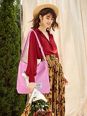 cheap Handbag &amp; Totes-Women&#039;s Canvas Shoulder Bag – Minimalist Adjustable Crossbody Tote for Casual, Travel, and Everyday Use