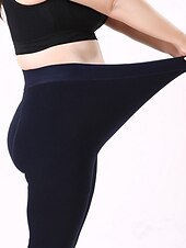 abordables Leggings en polaire-Femmes Pantalon en polaire Collants Leggings Mode Longueur complète Couleur Unie Lifting des fesses Confort Contrôle du ventre Élastique Décontracté Quotidien Noir Grise
