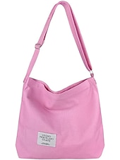 cheap Handbag &amp; Totes-Women&#039;s Canvas Shoulder Bag – Minimalist Adjustable Crossbody Tote for Casual, Travel, and Everyday Use