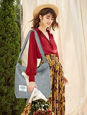 cheap Handbag &amp; Totes-Women&#039;s Canvas Shoulder Bag – Minimalist Adjustable Crossbody Tote for Casual, Travel, and Everyday Use