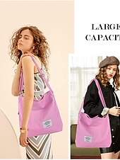 cheap Handbag &amp; Totes-Women&#039;s Canvas Shoulder Bag – Minimalist Adjustable Crossbody Tote for Casual, Travel, and Everyday Use