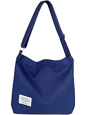 cheap Handbag &amp; Totes-Women&#039;s Canvas Shoulder Bag – Minimalist Adjustable Crossbody Tote for Casual, Travel, and Everyday Use