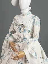 economico Vestiti-Rococò Barocco Vittoriano Lunghezza al pavimento Vestito Abito da Ballo Manica del polsino svasato Principessa Sposa Abito da ballo Costume Halloween Carnevale Mascherata Matrimonio Performance