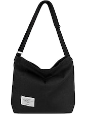 cheap Handbag &amp; Totes-Women&#039;s Canvas Shoulder Bag – Minimalist Adjustable Crossbody Tote for Casual, Travel, and Everyday Use