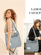 cheap Handbag &amp; Totes-Women&#039;s Canvas Shoulder Bag – Minimalist Adjustable Crossbody Tote for Casual, Travel, and Everyday Use