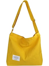 cheap Handbag &amp; Totes-Women&#039;s Canvas Shoulder Bag – Minimalist Adjustable Crossbody Tote for Casual, Travel, and Everyday Use