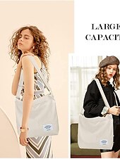 cheap Handbag &amp; Totes-Women&#039;s Canvas Shoulder Bag – Minimalist Adjustable Crossbody Tote for Casual, Travel, and Everyday Use