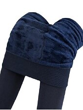 abordables Leggings en polaire-Femmes Pantalon en polaire Collants Leggings Mode Longueur complète Couleur Unie Lifting des fesses Confort Contrôle du ventre Élastique Décontracté Quotidien Noir Grise
