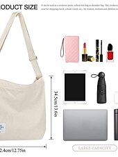 cheap Handbag &amp; Totes-Women&#039;s Canvas Shoulder Bag – Minimalist Adjustable Crossbody Tote for Casual, Travel, and Everyday Use
