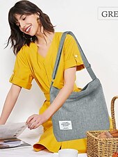 cheap Handbag &amp; Totes-Women&#039;s Canvas Shoulder Bag – Minimalist Adjustable Crossbody Tote for Casual, Travel, and Everyday Use