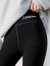 cheap Plain Leggings-Women&#039;s Tights Leggings Thermal Underwear Fashion Ankle-Length High Waist Plain Thermal Warm Tummy Control Butt Lift High Elasticity Casual Daily Nude Black Pink Purple Skinny