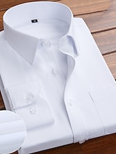 preiswerte Businesshemden für Herren-Herren Oberhemd Hemden mit französischen Manschetten Kragenhemd Knopfhemd Wellen Hochzeit Arbeit Schwarz Weiß Rosa Marineblau Langarm Umlegekragen Ganzjährig Bekleidung Button-Down