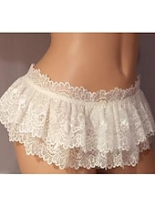 cheap Sexy Lingerie-Lady Sexy Lace Pleated Lotus Leaf Lace Lovely Temptation Thong Pants Home Outfits