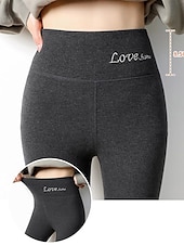 cheap Plain Leggings-Women&#039;s Tights Leggings Thermal Underwear Fashion Ankle-Length High Waist Plain Thermal Warm Tummy Control Butt Lift High Elasticity Casual Daily Nude Black Pink Purple Skinny