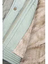 billige Puffer og Parka-Dame Vinterjakke Parkas Hold Varm Glidelås Knapper Fleece Lined Fritid Gate stil عادي Gate Avslappet Daglig Fritid / hverdag Glidelås Normal Hettegenser Normal Langermet Yttertøy Svart Grønn Mørkeblå