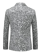 economico Blazer e Giacca-giacca blazer uomo blazer moda festa retrò tinta unita argento oro vestibilità standard monopetto un bottone