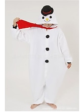 abordables Disfraces de mono-Muñeco de Nieve Pijamas de navidad Disfraz de mono Hombre Mujer Navidad Carnaval Nochebuena Navidad Adultos Fiesta Navidad Pijama Mono